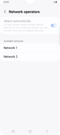 Press the required network.
