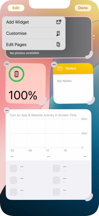 Press Add Widget. Press Add Widget.