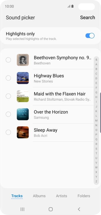 Press the required ring tones to hear them.
