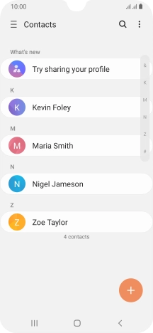 Press the required contact. Press the required contact.