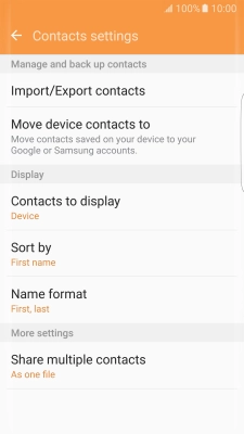 Press Import/Export contacts.