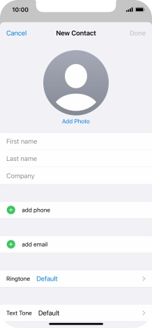 Press First name and key in the first name.