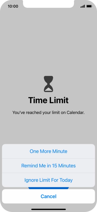 Press the required setting.