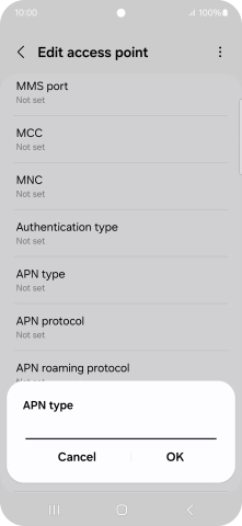 Key in default and press OK.