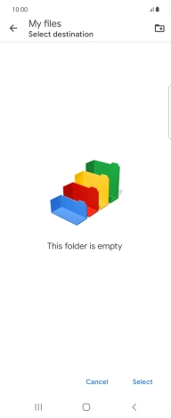 To create a new folder, press the new folder icon and follow the instructions on the screen to create a new folder.