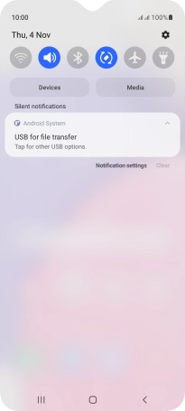 Press Tap for other USB options..