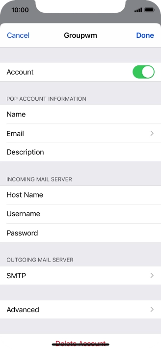 Press SMTP. Press SMTP.