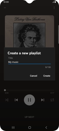 Key in a name for the playlist and press Create.