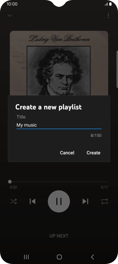 Key in a name for the playlist and press Create.