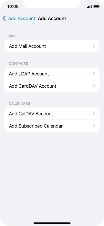 Press Add Mail Account.