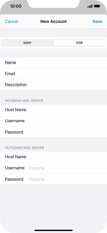 Press Save. Your email account has now been set up. To select more settings for incoming and outgoing server, proceed with the following steps.