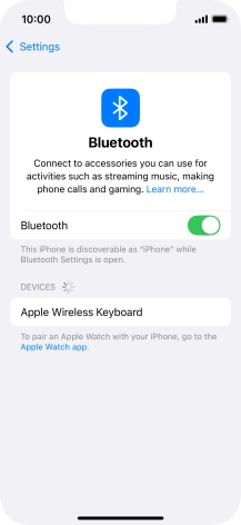 Press the required Bluetooth device and follow the instructions on the screen to pair the device with your phone.