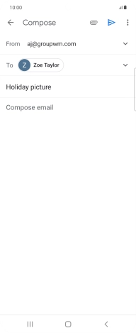 Press the text input field and write the text for your email message.