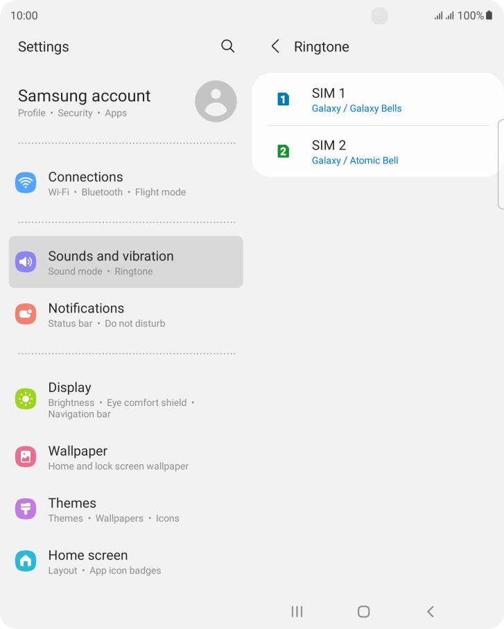 Press the required SIM.