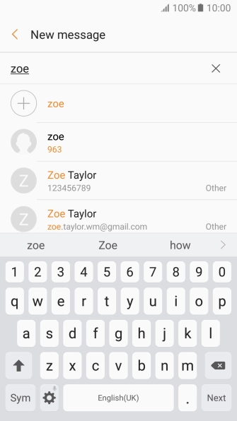 Press the required contact.