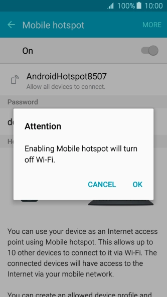 If Wi-Fi is turned on, press OK.