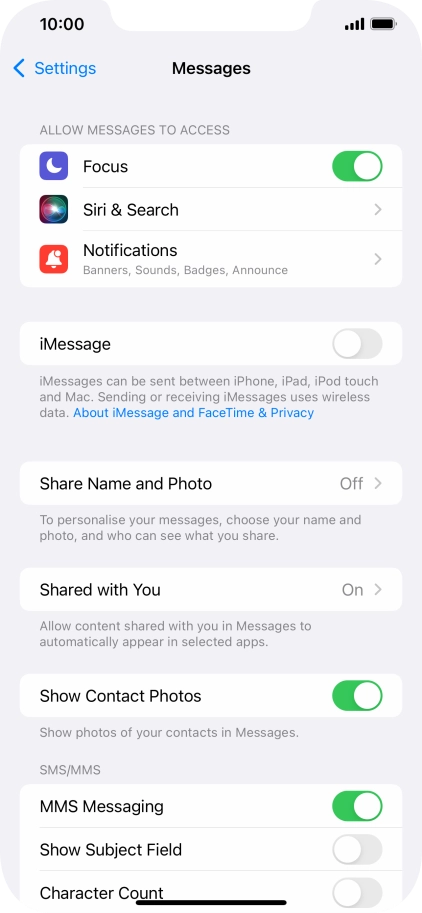 Press the indicator next to 
