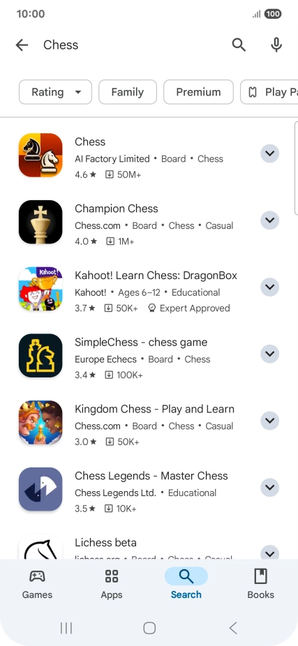 Press the required app.