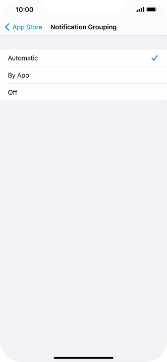 Press the required setting.