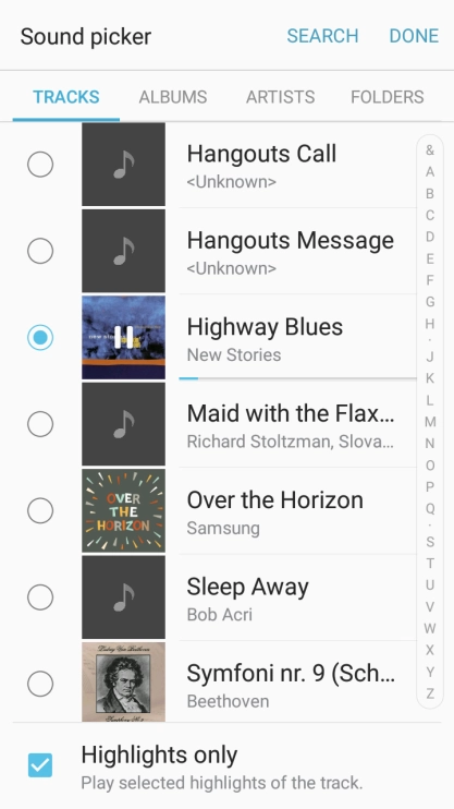 Once you've found a ring tone you like, press DONE.