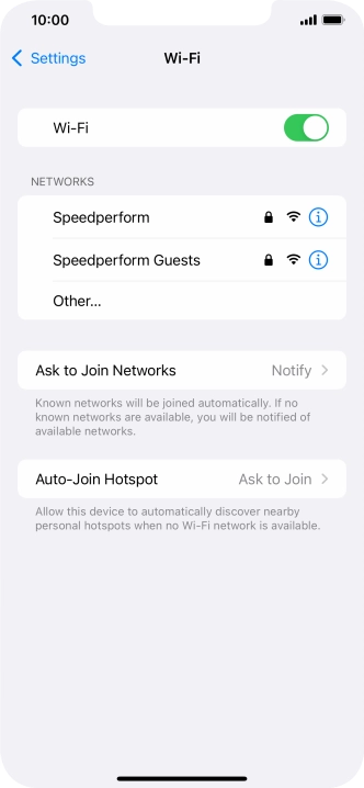 Press the required Wi-Fi network and key in the password for the Wi-Fi network.