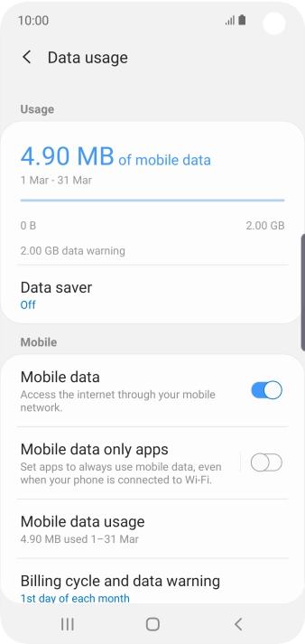 The total data usage is displayed.