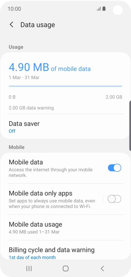 The total data usage is displayed.