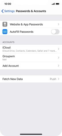 Press the name of the email account you've just set up. Press the name of the email account you've just set up.