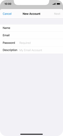 Press Password and key in the password for your email account.