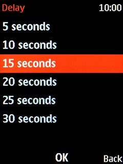 Select the required setting.