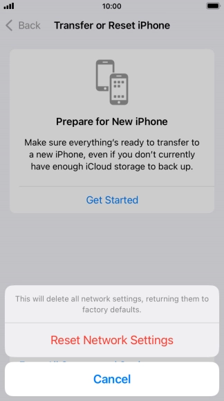 Press Reset Network Settings.