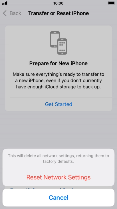 Press Reset Network Settings.