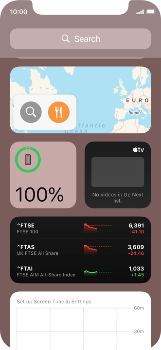 Press and hold the required widget until a pop-up menu is displayed.