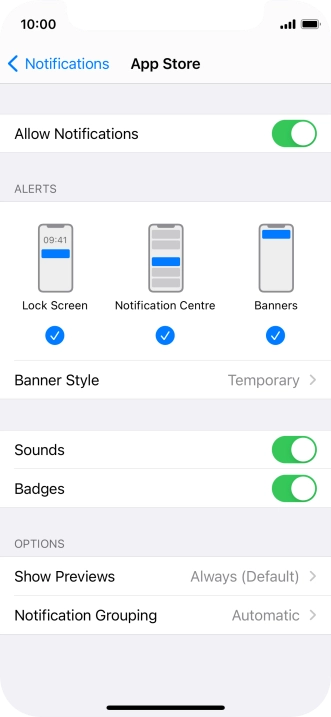 Press the indicator next to 