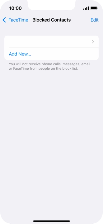 Press Add New... and follow the instructions on the screen to block a contact.