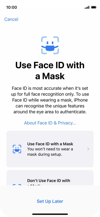 Press Set Up Later. Press Set Up Later.