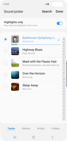 Once you've found a ring tone you like, press Done.