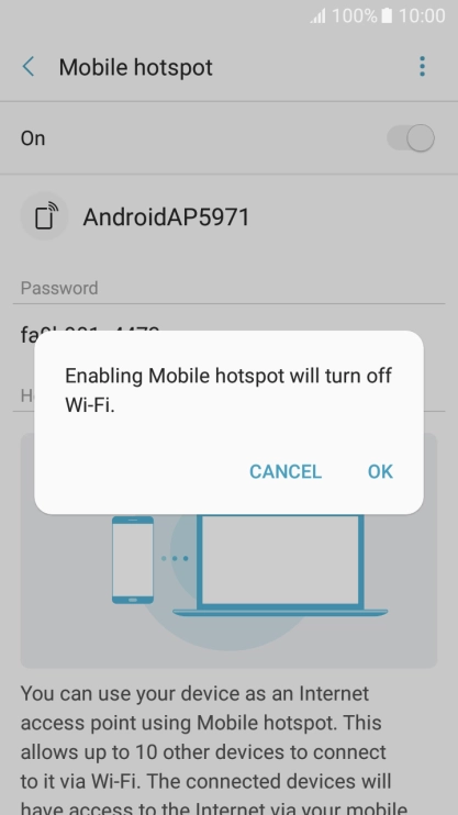 If Wi-Fi is turned on, press OK.