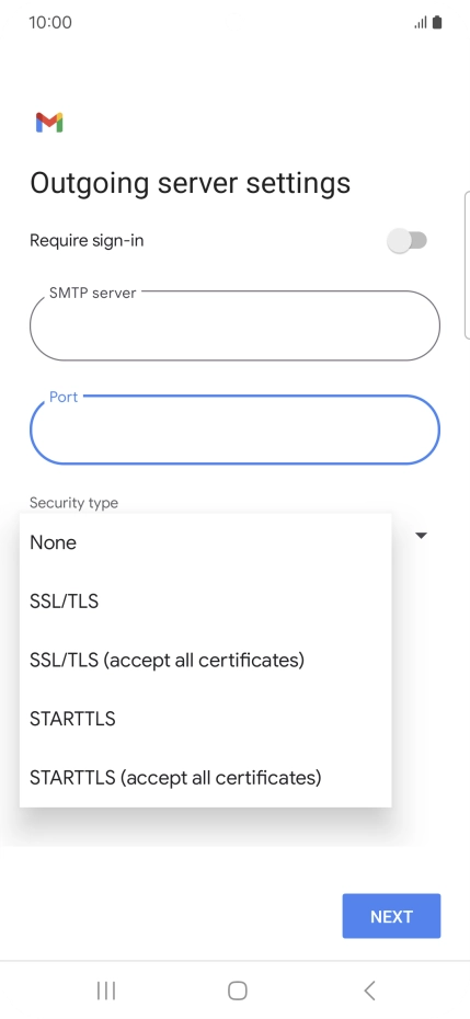 Press SSL/TLS.