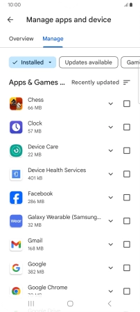 Press the required app.