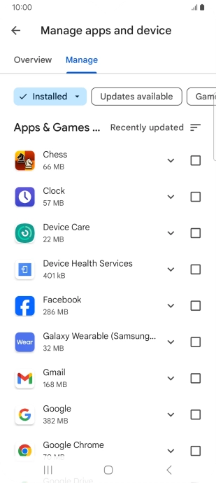 Press the required app.