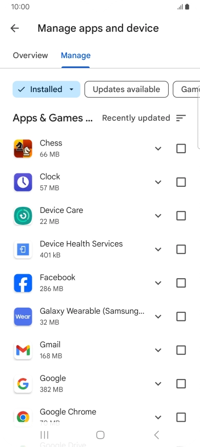 Press the required app.