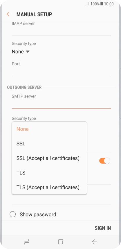 Press None to turn off the function.