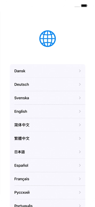 Press the required language.