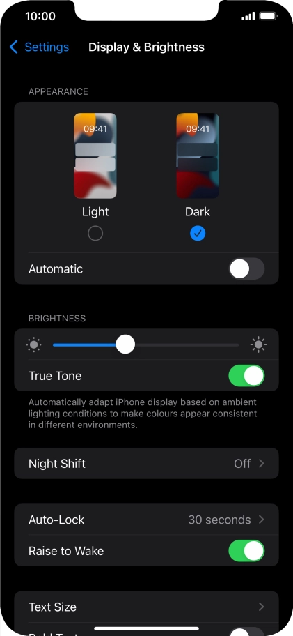 Press the indicator next to 