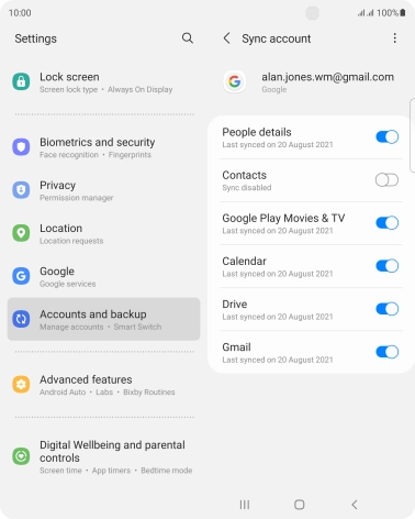 Press the indicator next to 