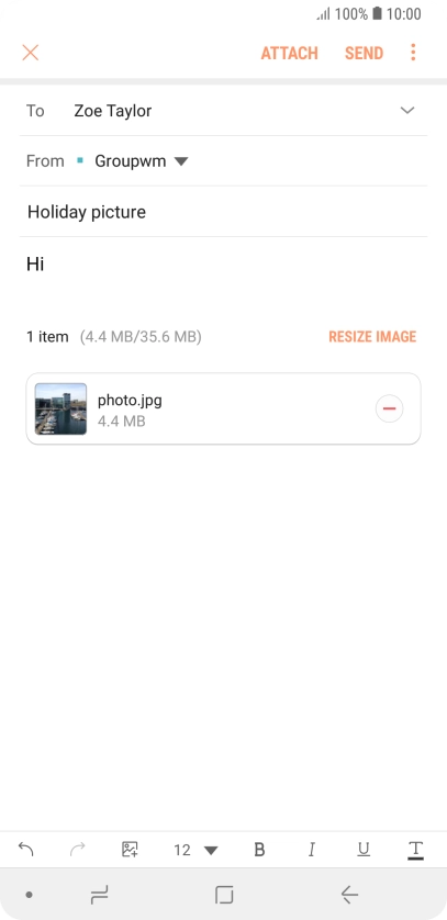 Press SEND when you've finished your email message.