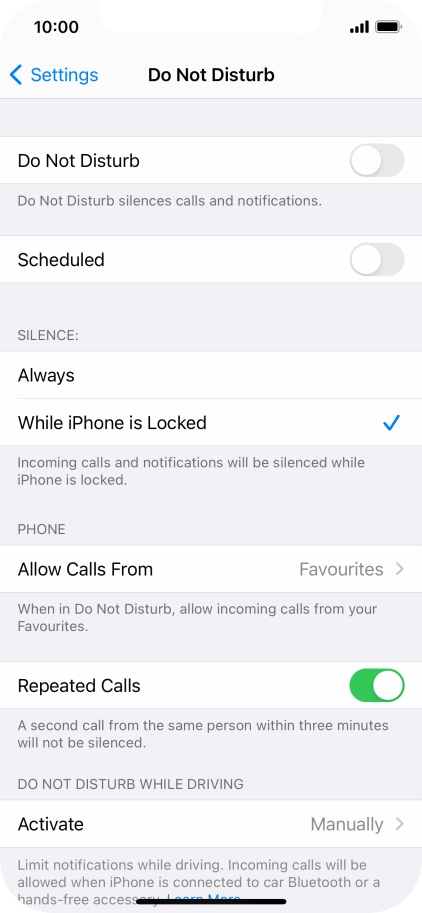 Press the indicator next to 