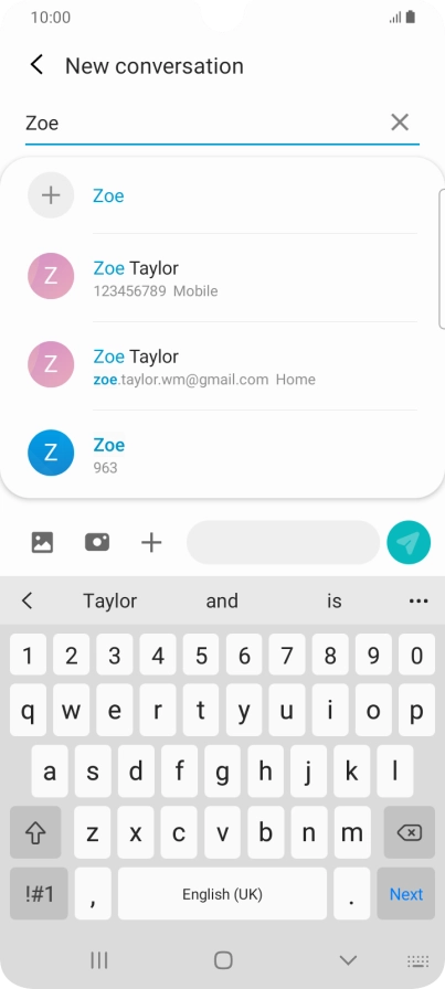 Press the required contact.
