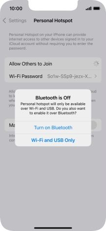 If Wi-Fi is turned on, press Wi-Fi and USB Only.